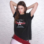 rolarola VINTAGE PRINT PIGMENT T-SHIRT CHARCOAL