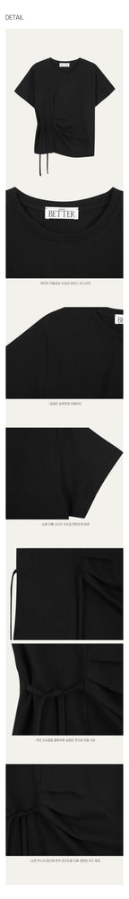 KNOWN BETTER Side tuck strap T-shirt [KNSS03TS10]_Black