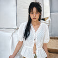 SISTINA Cotton punching ribbon blouse_AWWBLQ21060