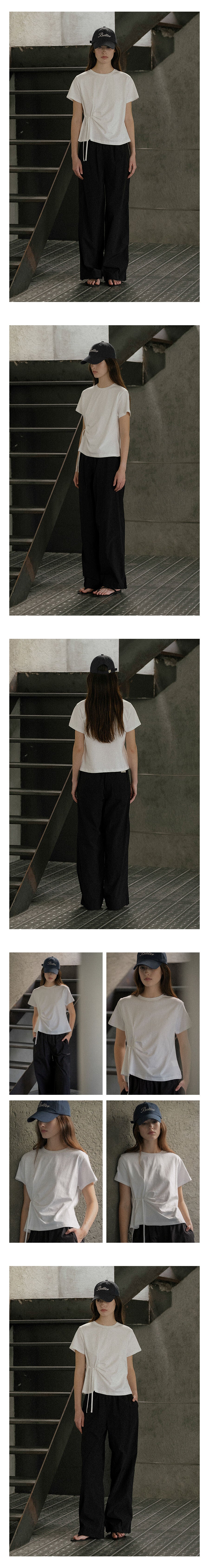 KNOWN BETTER Side tuck strap T-shirt [KNSS03TS08]_Ivory