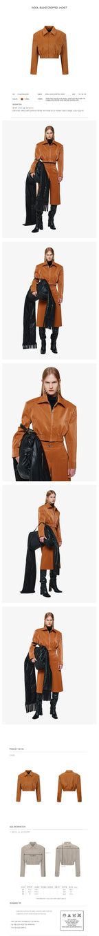 YCH WOOL-BLEND CROPPED JACKET CAMEL (F24OT0042CM)