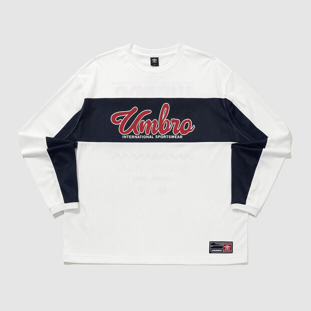 UMBRO Color block overfit mesh long sleeve t-shirt (cover-up) white (UQ321CRL72)