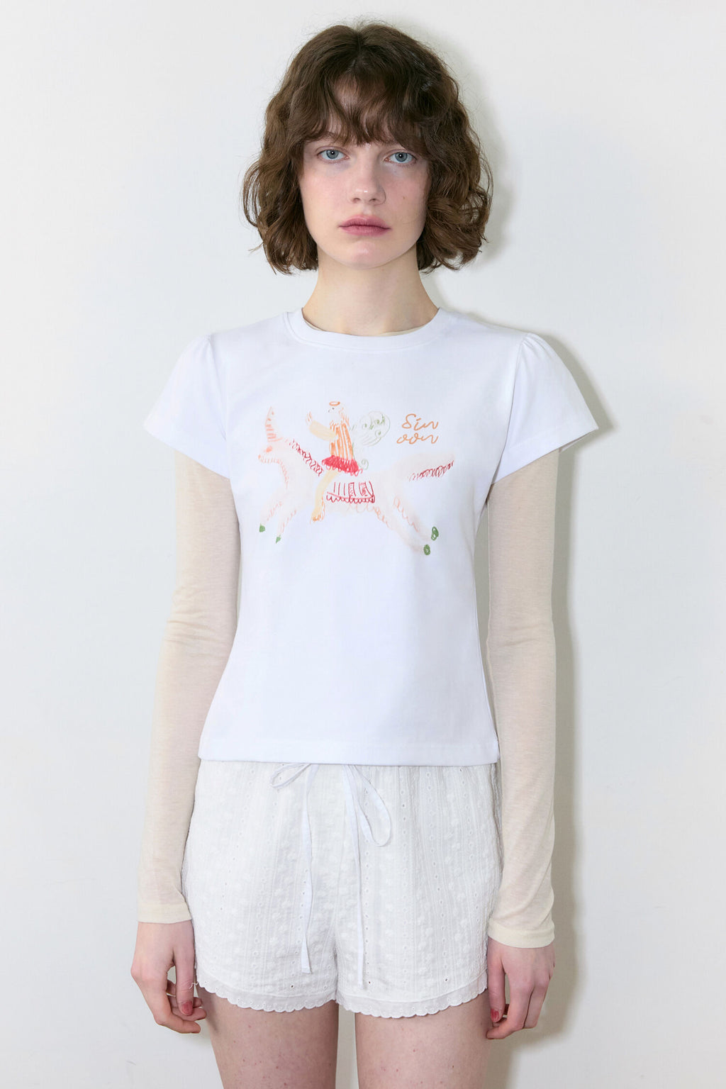 SINOON Unicorn Puff T-Shirt (White)