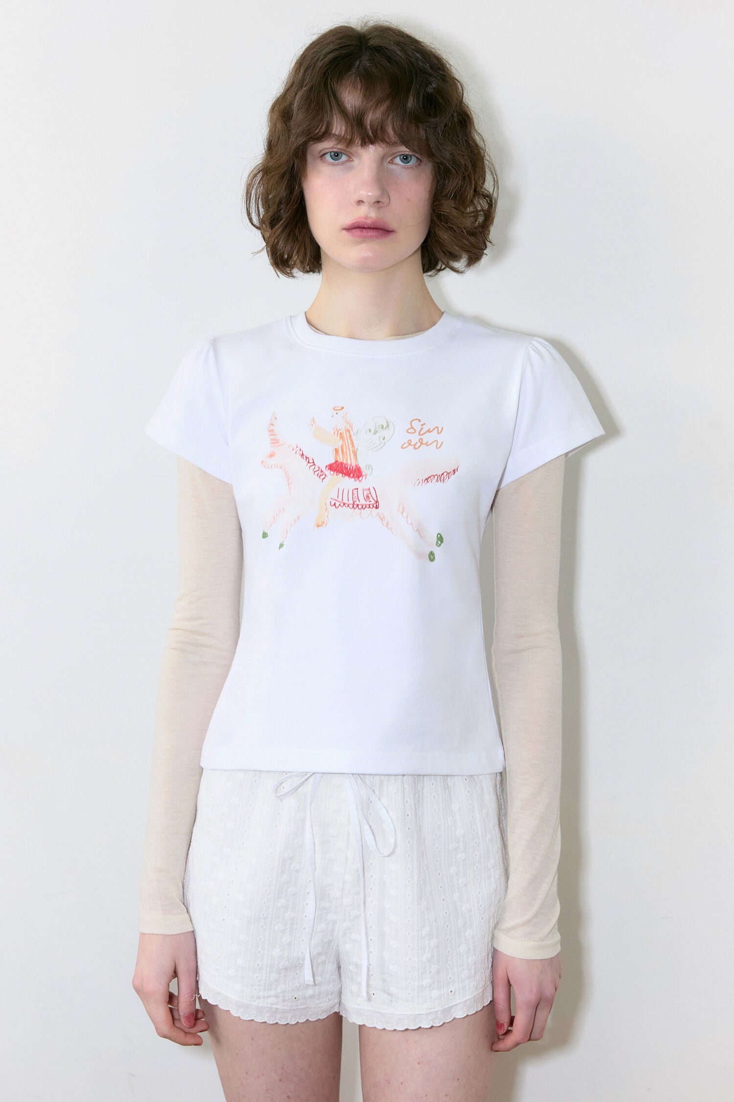 SINOON Unicorn Puff T-Shirt (White)