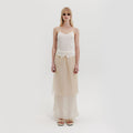 EENK Organza Layered Long Skirt - Cream