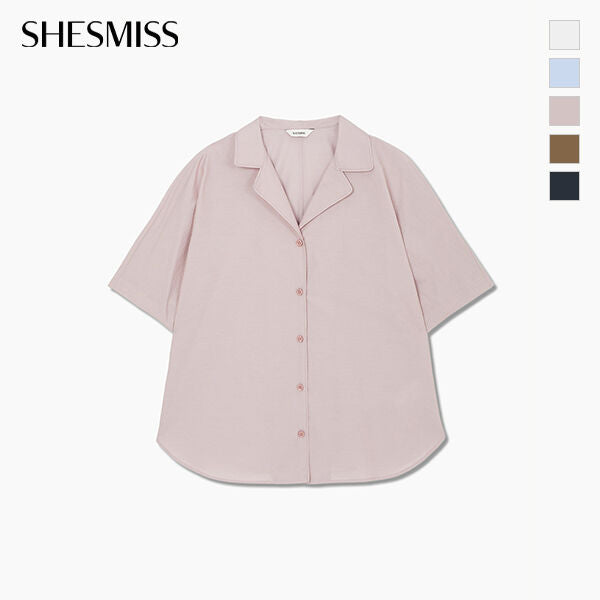 SHESMISS Minimal open collar half shirt_SWWSTQ21130