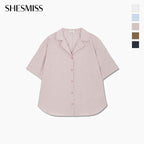 SHESMISS Minimal open collar half shirt_SWWSTQ21130