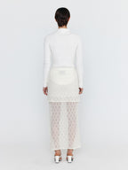 EENK EENK WIONY Diamond-Lace Layered Knit Skirt - Ivory