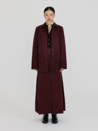 EENK ZUY Denim Utility Jacket - Burgundy