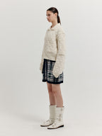 EENK EENK XELDA Textured Zip Cardigan - Ivory