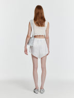 EENK [Wearing Eyelet Minju] YELT Cable Knit Collared Top - Ivory