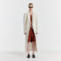 EENK YALE Peaked lapel Tailored Long Coat - Ivory