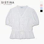SISTINA Cotton punching ribbon blouse_AWWBLQ21060