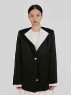 EENK ZUIEL Wide Lapel Jacket - Black