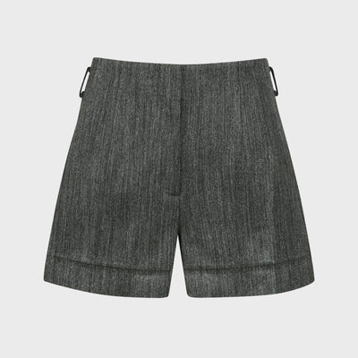 HERRINGBONE HIDDEN BOTTON SHORTS GREY (W24PT5072GY)