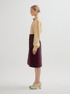 EENK EENK TWELVE Check Paneled Skirt - Red Multi