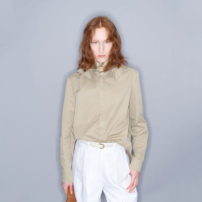LAYERED COTTON-BLEND SHIRT BEIGE (W23BL306BE)