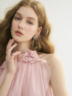 sincethen Peach pink halterneck blouse
