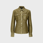 YCH LEATHER SHIRT KHAKI (W23BL301KK)