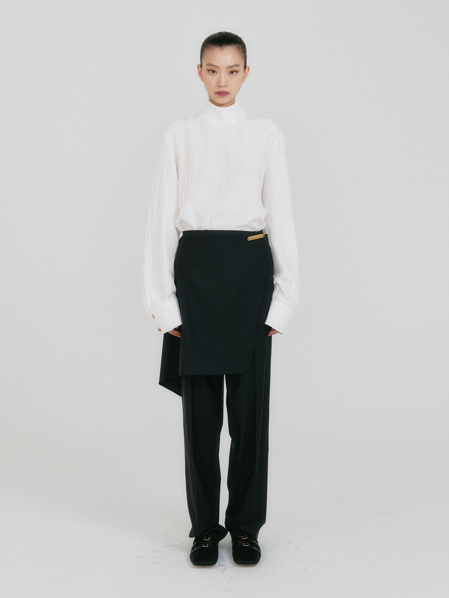 EENK ZEDIA Scarf Layered Pants - Black