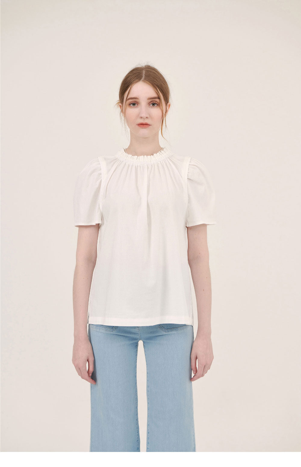 L'AUTRE DE MIN [Add color] Lautre Jane Puff White Blouse