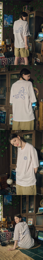 CPGN ABC CAT embroidery short sleeve t-shirt white