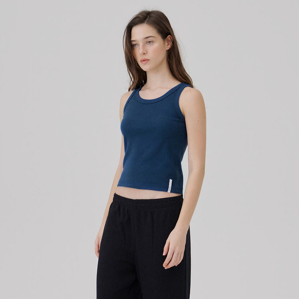 WAVE UNION Binding Rib Sleeveless top Dark blue