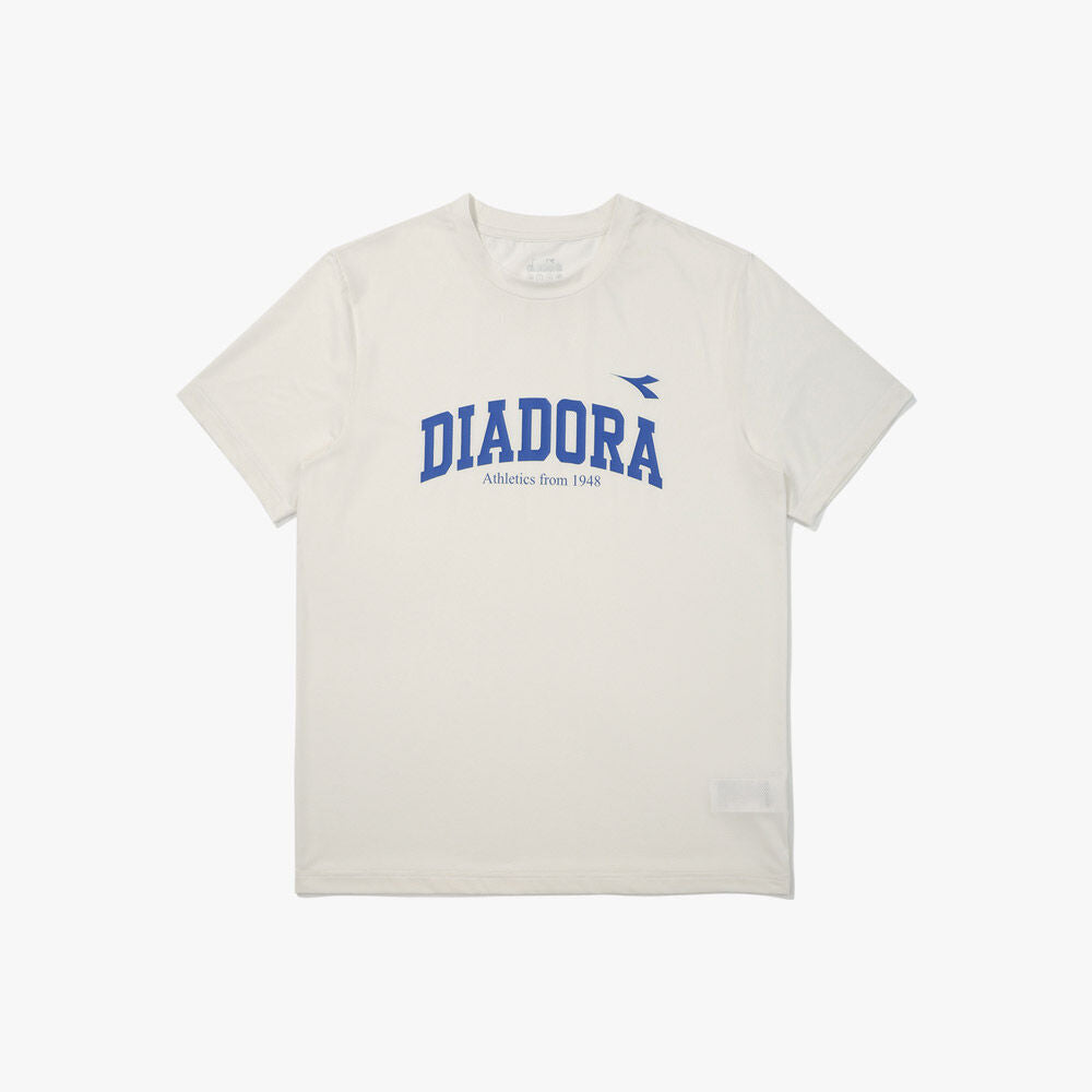 diadora Performance Logo Mesh Short Sleeve T-Shirt OFF WHITE