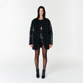 YCH LAYERED PUFFER COAT BLACK (F23OT005BK)
