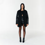 YCH LAYERED PUFFER COAT BLACK (F23OT005BK)