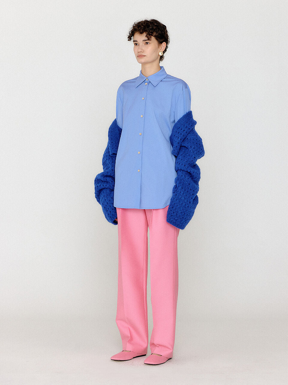 EENK EENK VOLERO Bolero Knit Cardigan - Blue