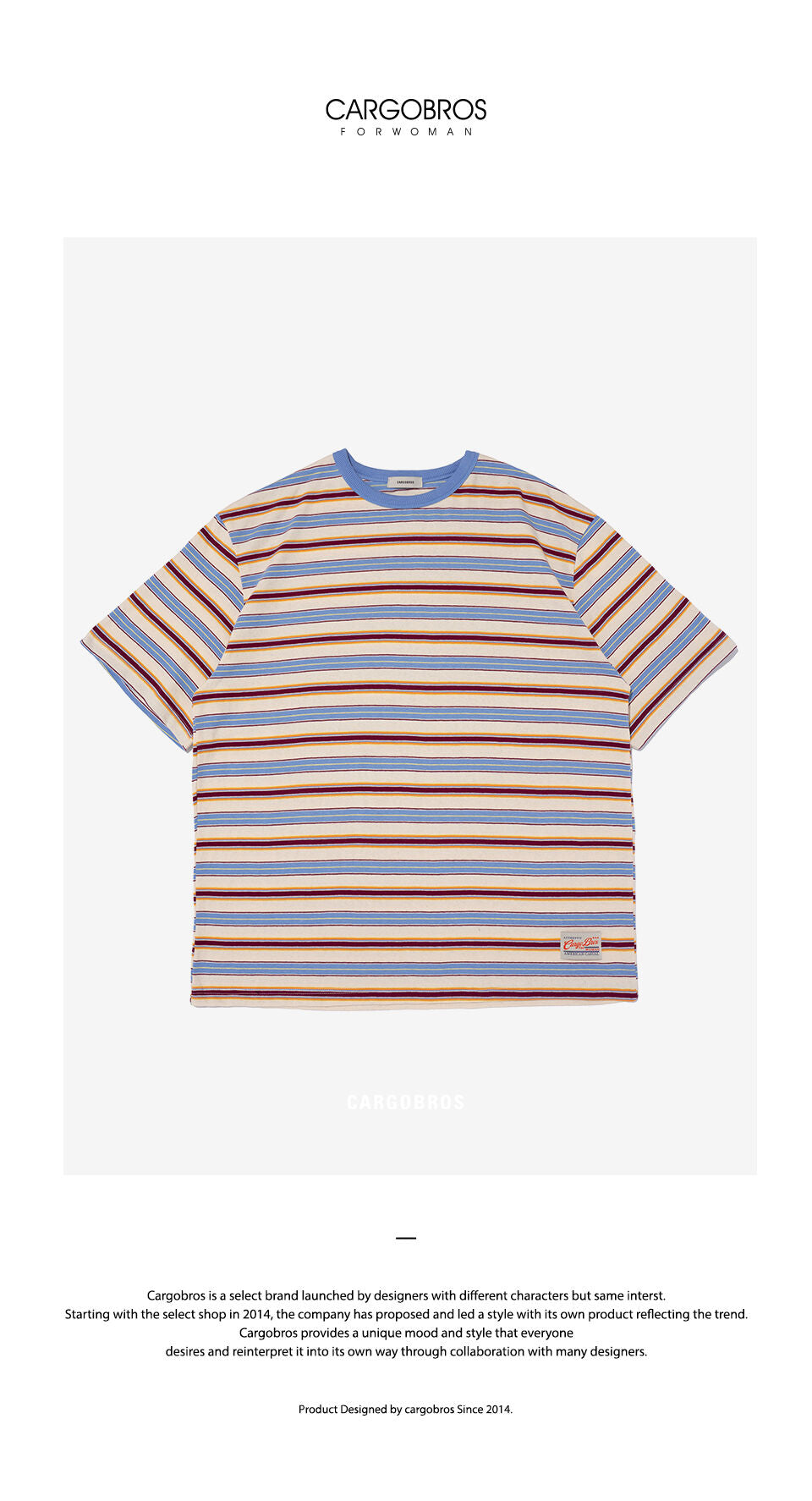 CARGOBROS Striped dangara short sleeve t-shirt (blue)