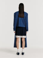 EENK EENK Long Coat Navy Stripe