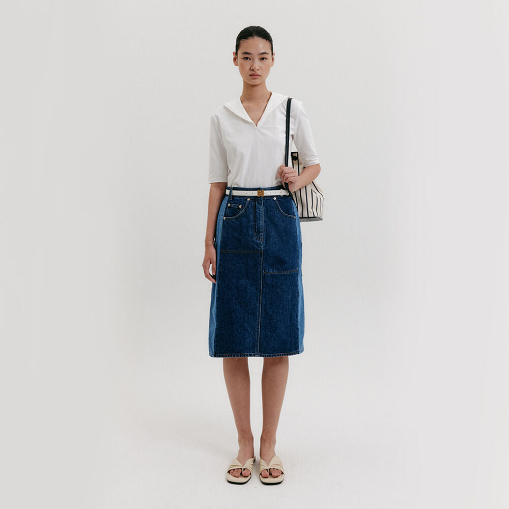 EENK Mid-Length Denim Skirt - Blue