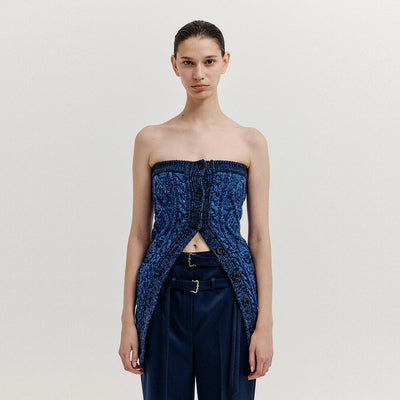 EENK Knitwear Tube Top - Navy