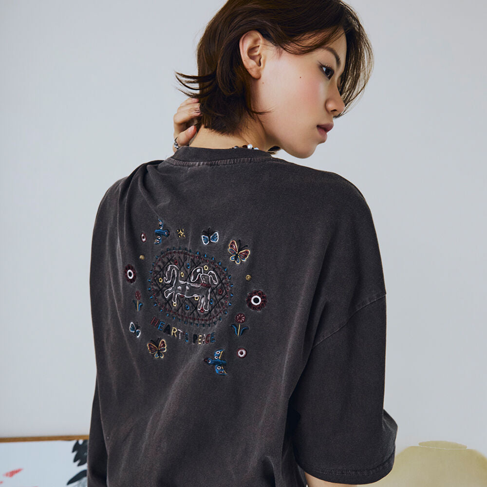 CPGN Garden Peace Pigment Short Sleeve T-Shirt Brown