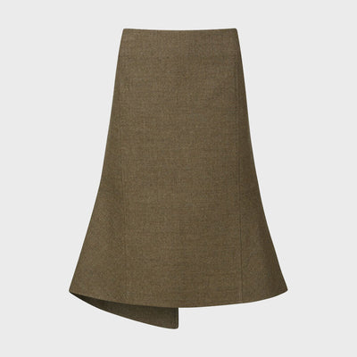 UNBALANCE MIDI SKIRT BROWN (W24SK6101BR)
