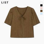 LIST Cotton punching ribbon blouse_TWWBLQ62200