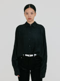 EENK ZIRYNA Classic Shirt with Brooch - Black
