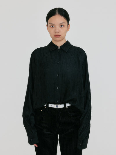 ZIRYNA Classic Shirt with Brooch - Black