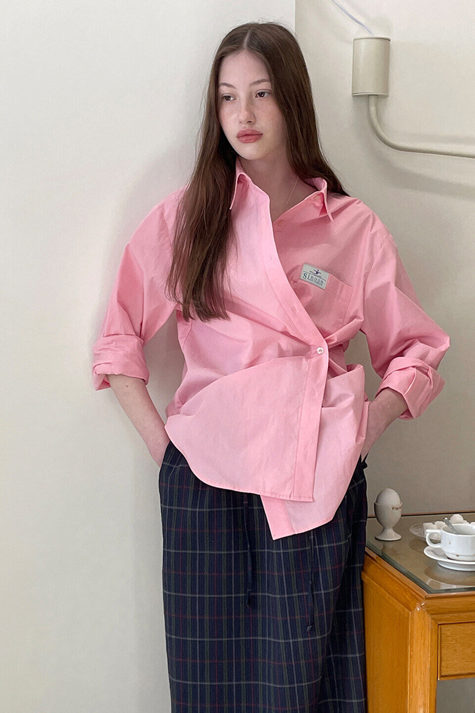 SINOON Classic Cotton Shirt (Light Pink)