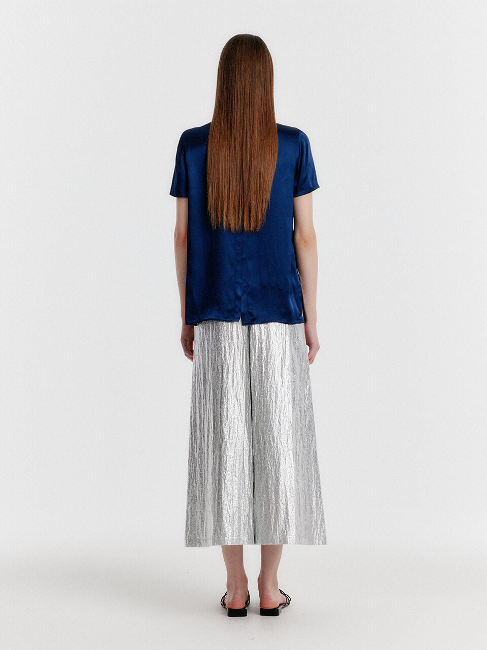 EENK YICOLE Tucked Maxi Skirt - Silver