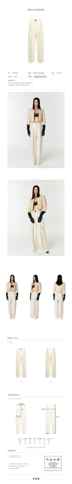 YCH WIDE-LEG TROUSERS IVORY (F23PT403IV)