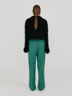 EENK ZIGGY Textured Collar Knit Cardigan - Black