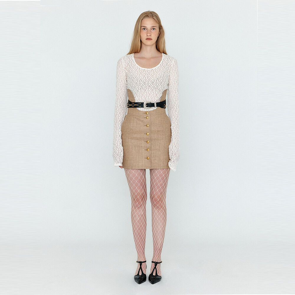 EENK EENK WEBRINA Corset High-Rise Mini Skirt - Camel