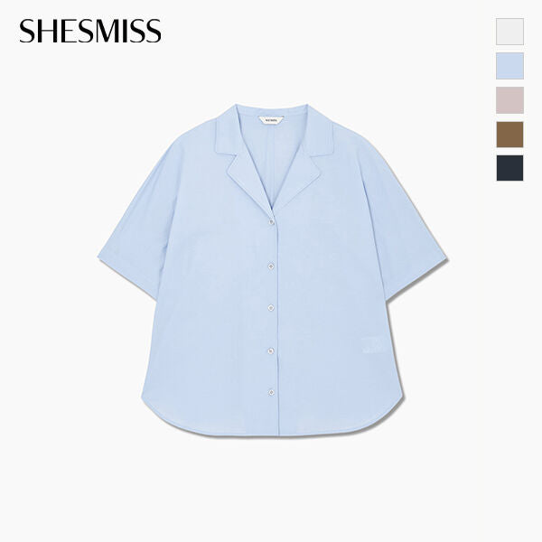 SHESMISS Minimal open collar half shirt_SWWSTQ21130