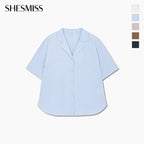 SHESMISS Minimal open collar half shirt_SWWSTQ21130