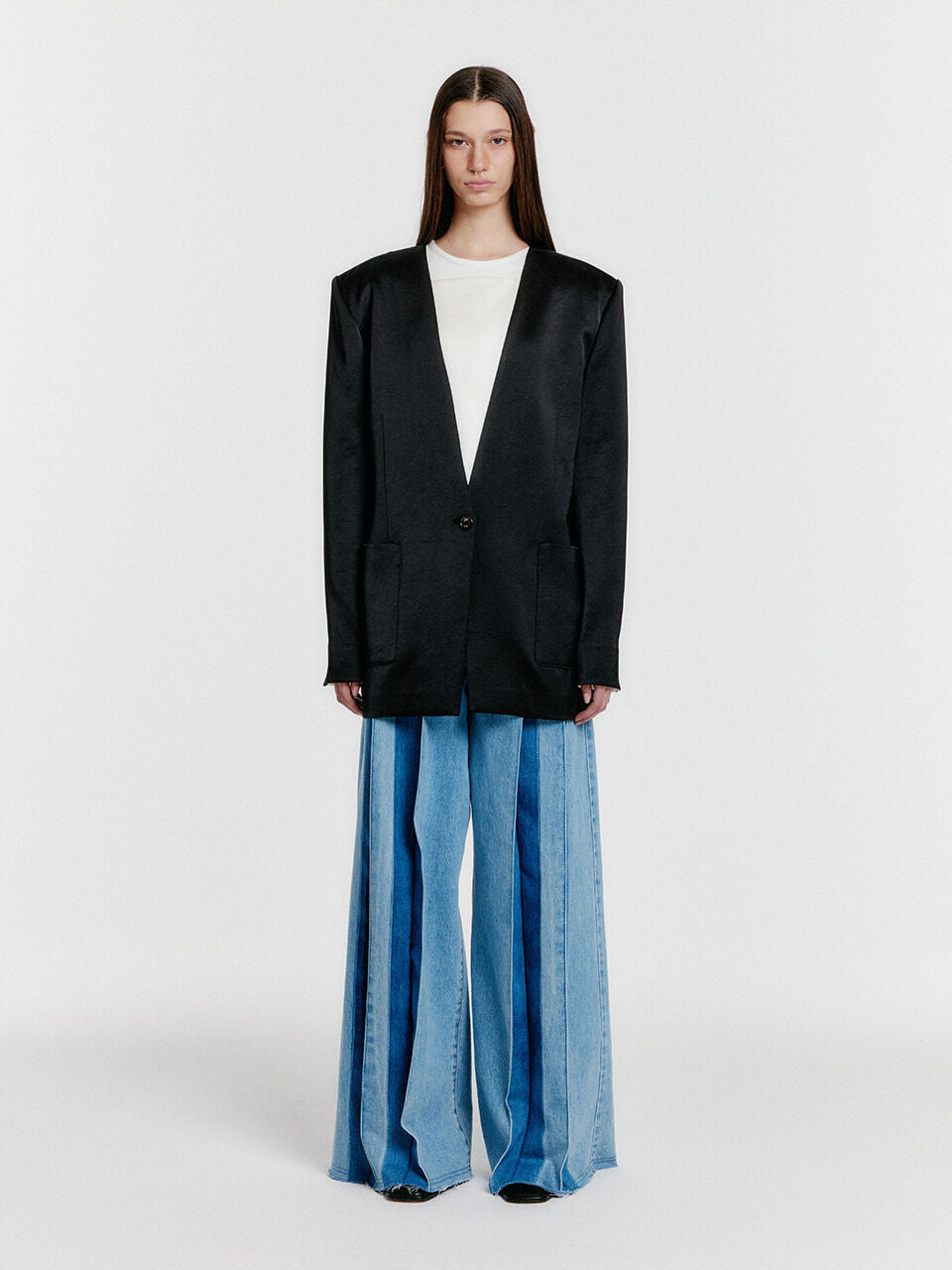 EENK YERIDA One-Button Jacket - Black/Ivory