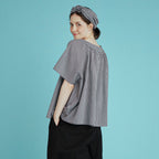 CHIQUITA 6th_Summer check rom blouse black 232304CBK (domestic production)