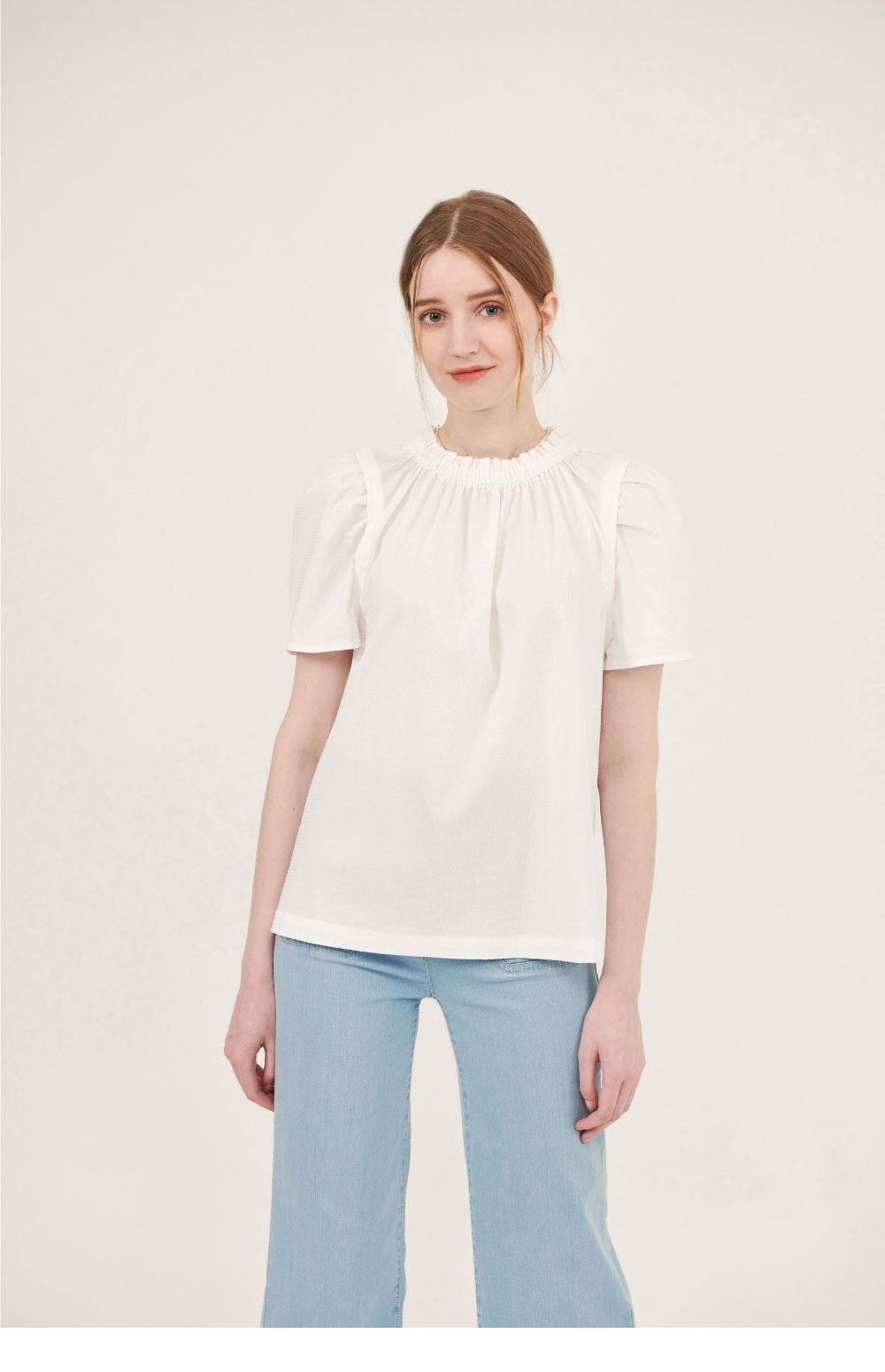 L'AUTRE DE MIN [Add color] Lautre Jane Puff White Blouse